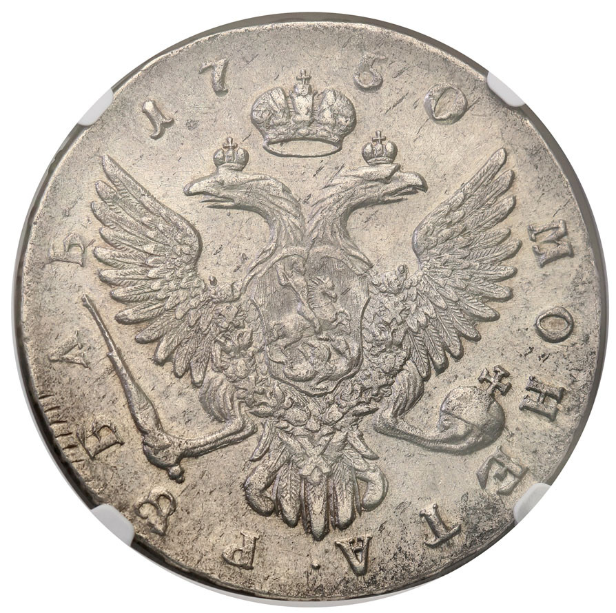 Rosja. Elżbieta. Rubel 1750 ММД, (Krasny Dvor) Moskwa NGC AU